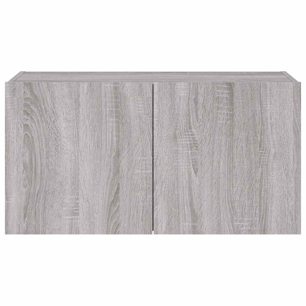 Έπιπλο Τοίχου Τηλεόρασης με LED Γκρι Sonoma 80x35x41 εκ. - Pakobazaar