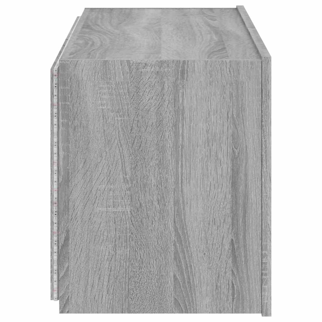 Έπιπλο Τοίχου Τηλεόρασης με LED Γκρι Sonoma 80x35x41 εκ. - Pakobazaar
