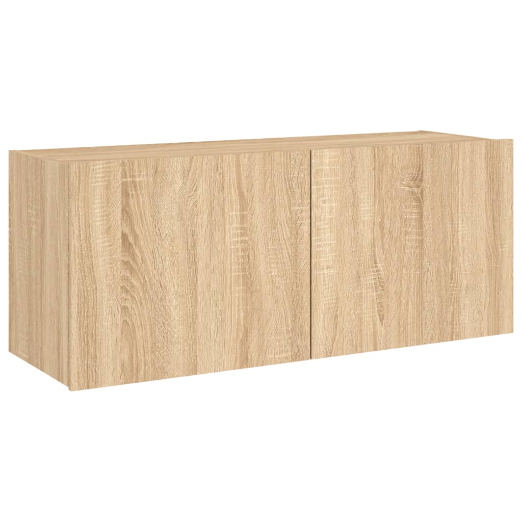 Έπιπλο Τοίχου Τηλεόρασης με LED Sonoma Δρυς 100x35x41 εκ. - Pakobazaar