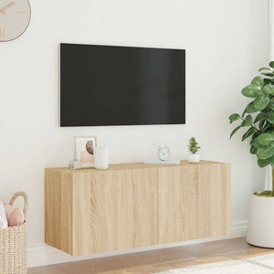 Έπιπλο Τοίχου Τηλεόρασης με LED Sonoma Δρυς 100x35x41 εκ. - Pakobazaar