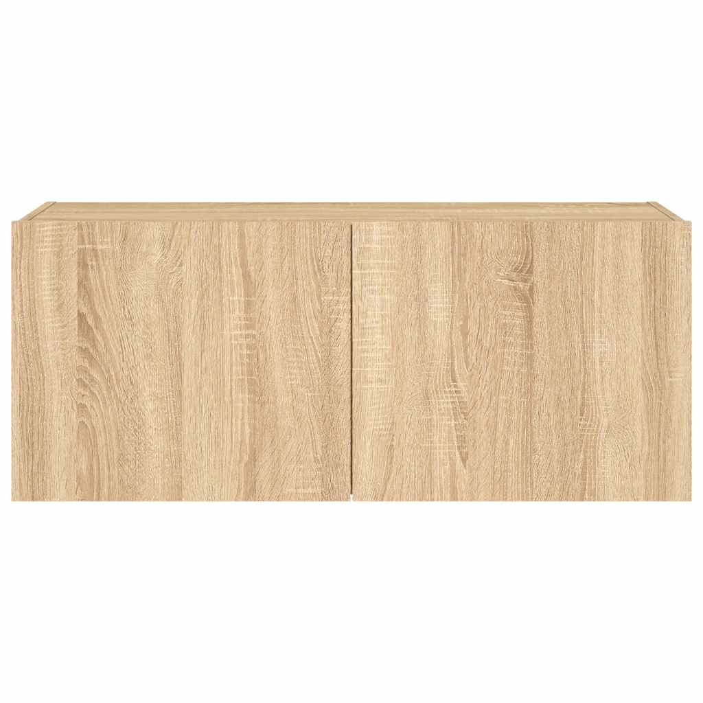 Έπιπλο Τοίχου Τηλεόρασης με LED Sonoma Δρυς 100x35x41 εκ. - Pakobazaar