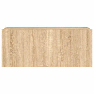 Έπιπλο Τοίχου Τηλεόρασης με LED Sonoma Δρυς 100x35x41 εκ. - Pakobazaar