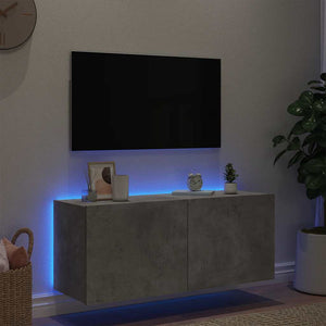 Έπιπλο Τηλεόρασης με LED Γκρι Σκυροδέματος 100x35x41 εκ. - Pakobazaar
