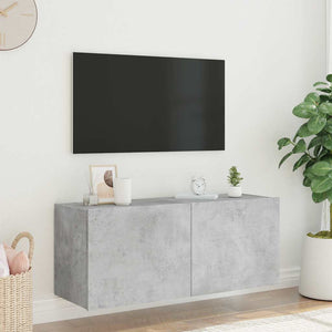 Έπιπλο Τηλεόρασης με LED Γκρι Σκυροδέματος 100x35x41 εκ. - Pakobazaar