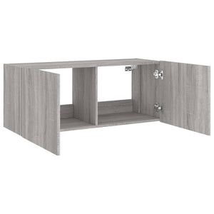 Έπιπλο Τοίχου Τηλεόρασης με LED Γκρι Sonoma 100x35x41 εκ. - Pakobazaar