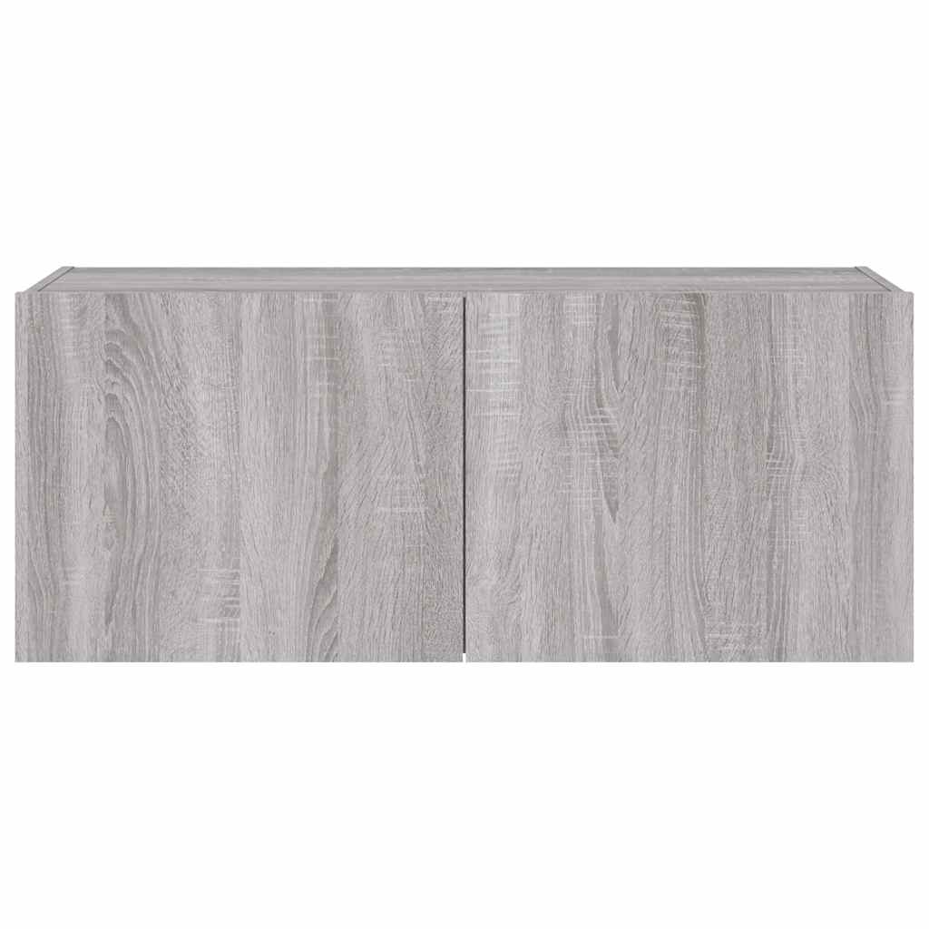 Έπιπλο Τοίχου Τηλεόρασης με LED Γκρι Sonoma 100x35x41 εκ. - Pakobazaar