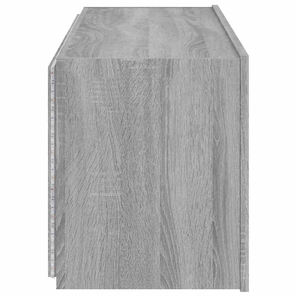 Έπιπλο Τοίχου Τηλεόρασης με LED Γκρι Sonoma 100x35x41 εκ. - Pakobazaar