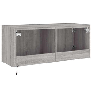 Έπιπλο Τοίχου Τηλεόρασης με LED Γκρι Sonoma 100x35x41 εκ. - Pakobazaar