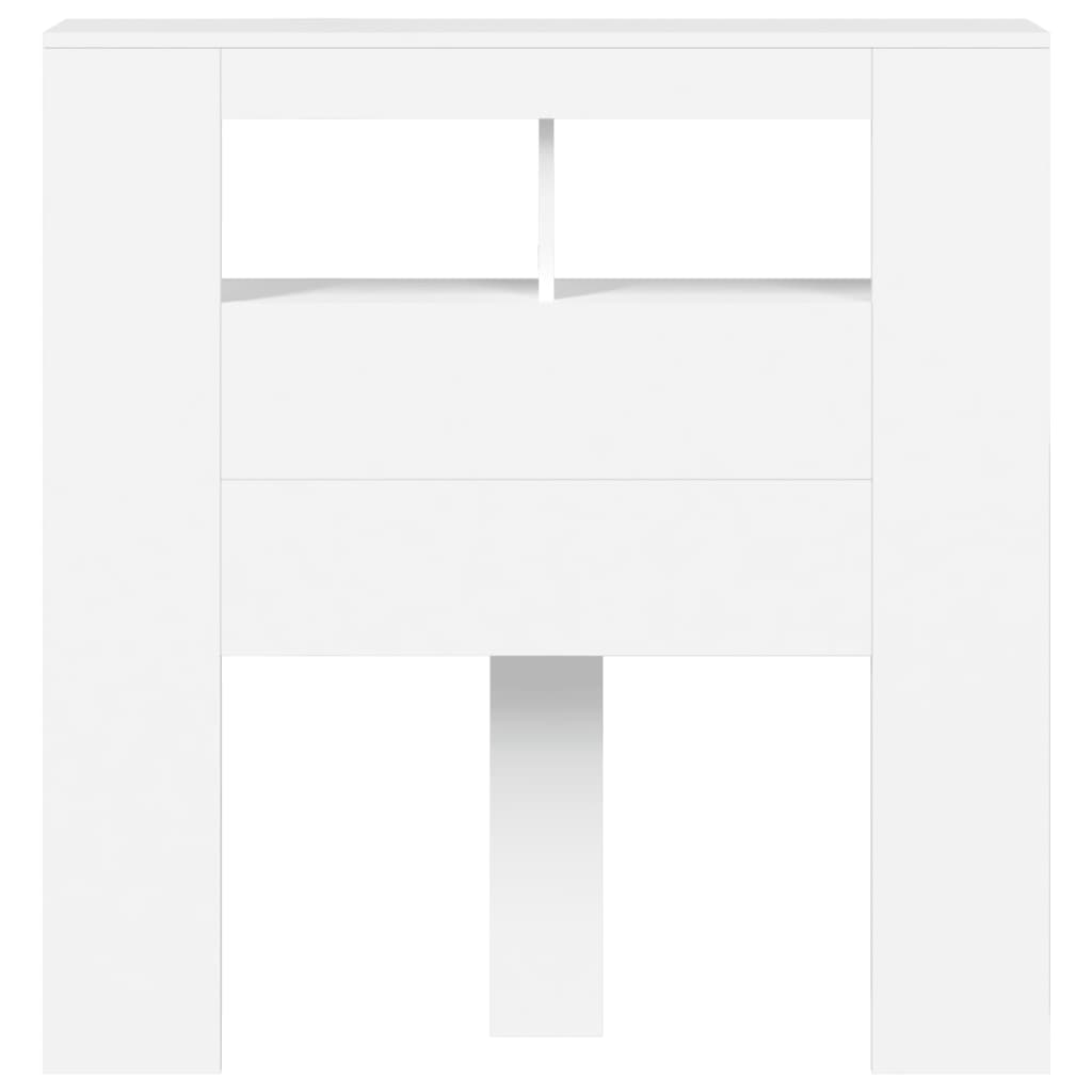 Κεφαλάρι Κρεβατιού με LED Λευκό 100x18,5x103,5 εκ Επεξεργ. Ξύλο - Pakobazaar