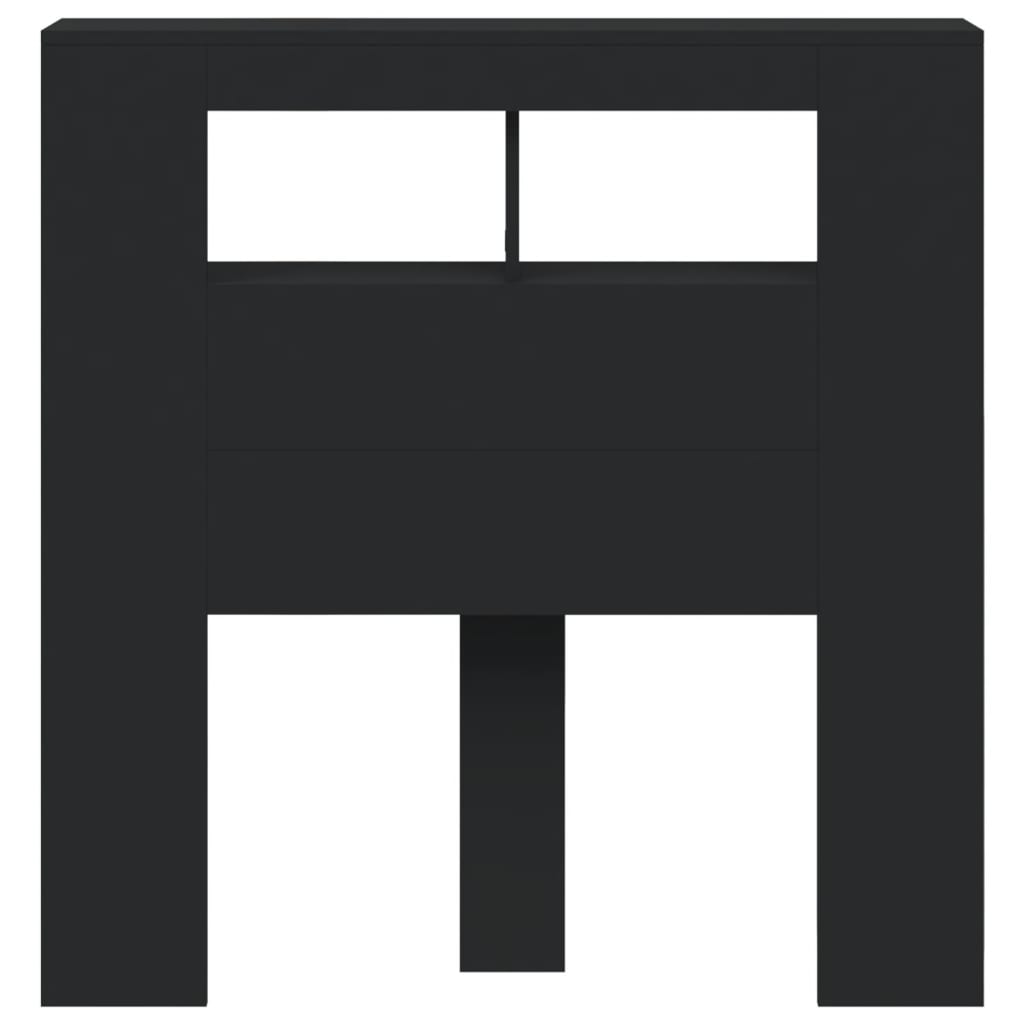 Κεφαλάρι Κρεβατιού με LED Μαύρο 100x18,5x103,5 εκ Επεξεργ. Ξύλο - Pakobazaar