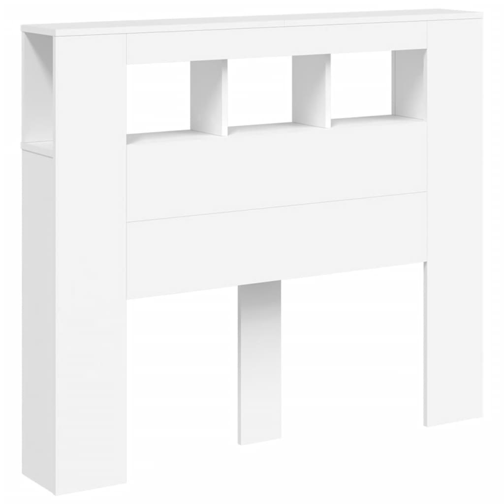 Κεφαλάρι Κρεβατιού με LED Λευκό 120x18,5x103,5 εκ Επεξεργ. Ξύλο - Pakobazaar