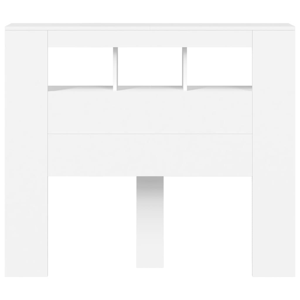 Κεφαλάρι Κρεβατιού με LED Λευκό 120x18,5x103,5 εκ Επεξεργ. Ξύλο - Pakobazaar