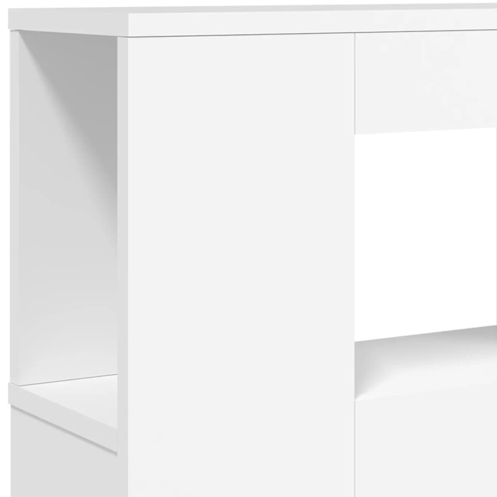 Κεφαλάρι Κρεβατιού με LED Λευκό 120x18,5x103,5 εκ Επεξεργ. Ξύλο - Pakobazaar