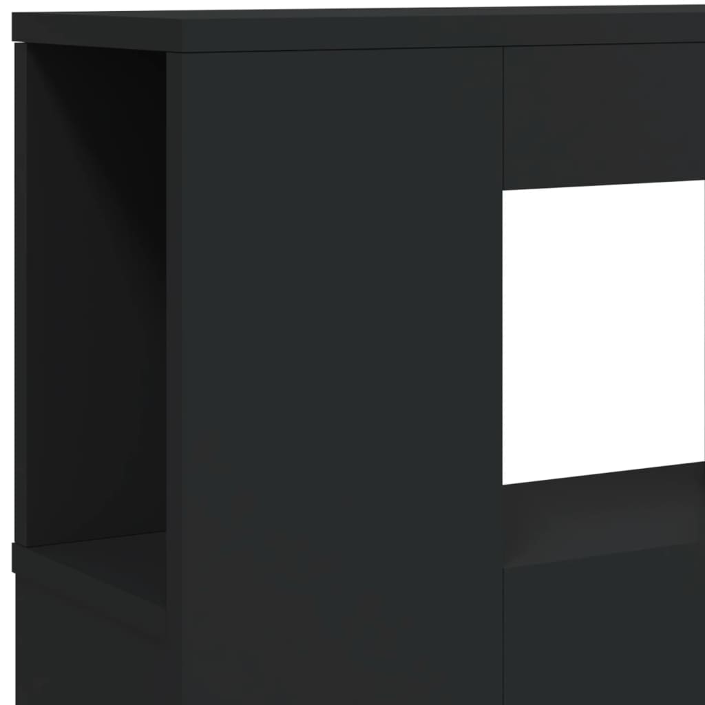 Κεφαλάρι Κρεβατιού με LED Μαύρο 120x18,5x103,5 εκ Επεξεργ. Ξύλο