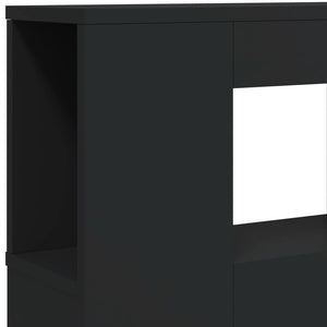 Κεφαλάρι Κρεβατιού με LED Μαύρο 120x18,5x103,5 εκ Επεξεργ. Ξύλο