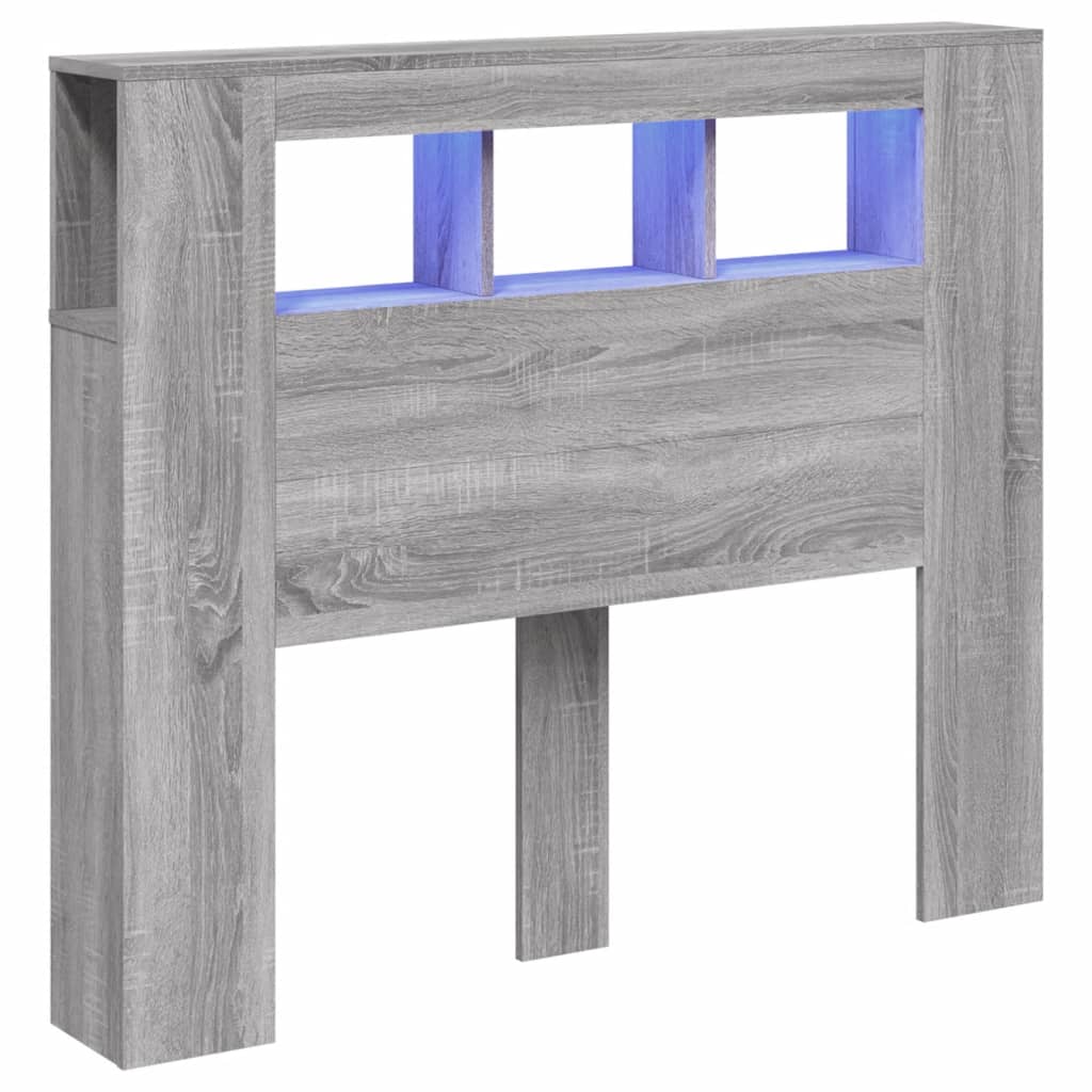 Κεφαλάρι Κρεβατιού με LED Γκρι Sonoma 120x18,5x103,5 εκ - Pakobazaar