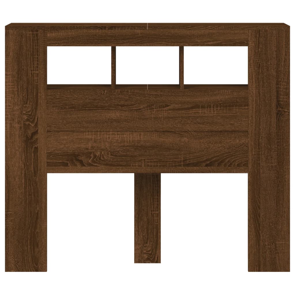 Κεφαλάρι Κρεβατιού με LED Καφέ Δρυς 120x18,5x103,5 εκ - Pakobazaar