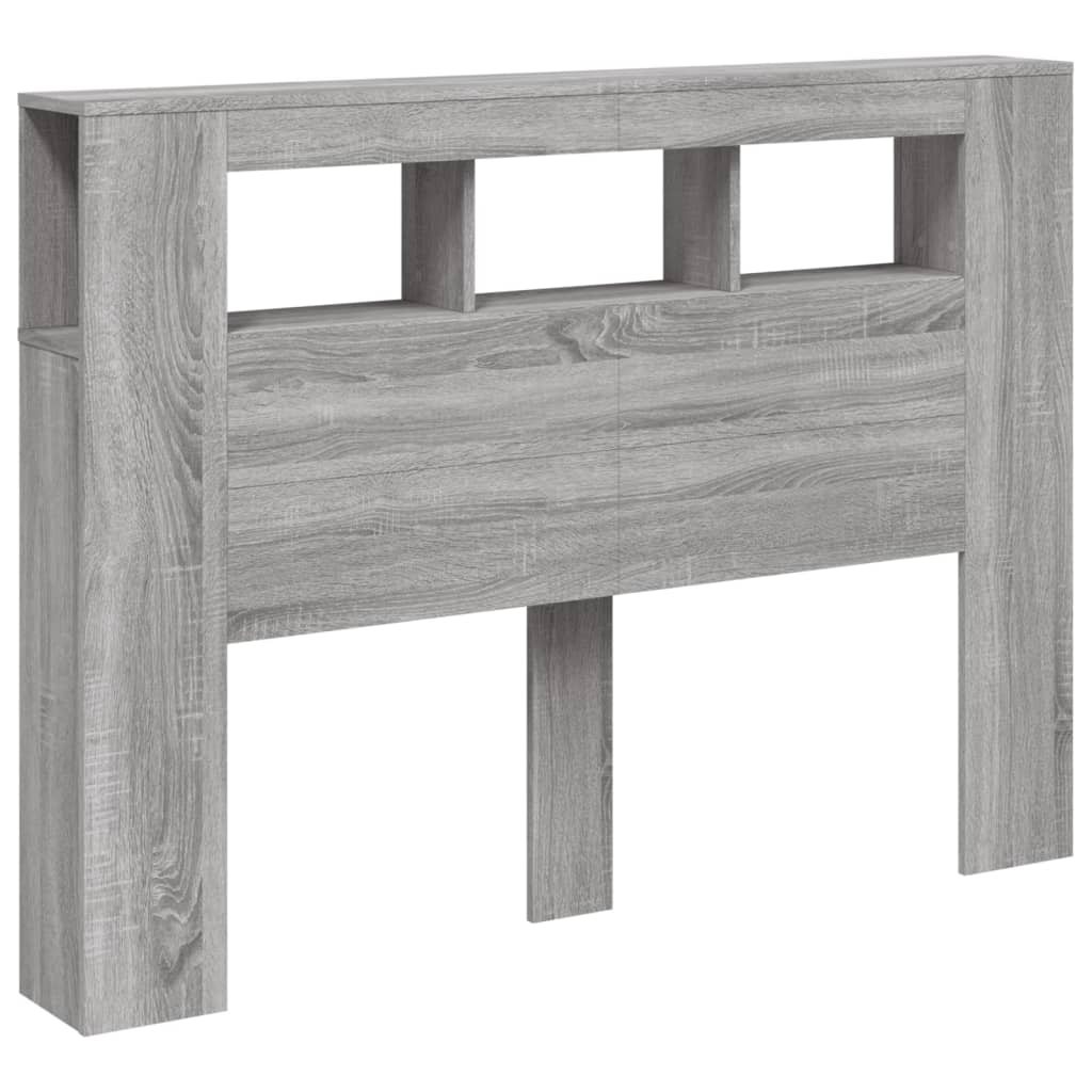 Κεφαλάρι Κρεβατιού με LED Γκρι Sonoma 140x18,5x103,5 εκ - Pakobazaar