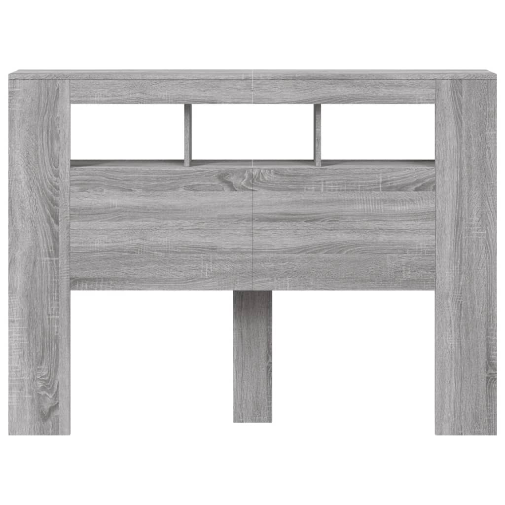 Κεφαλάρι Κρεβατιού με LED Γκρι Sonoma 140x18,5x103,5 εκ - Pakobazaar