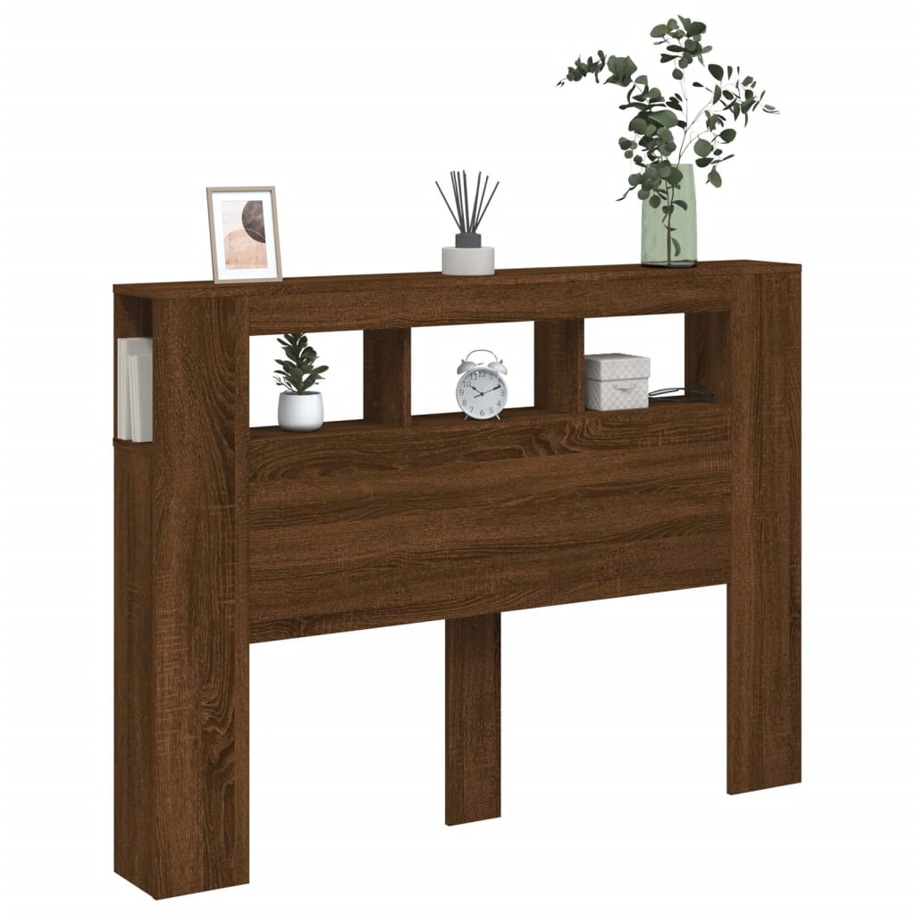 Κεφαλάρι με LED Καφέ Δρυς 140 x 18,5 x 103,5 εκ. Επεξεργ. Ξύλο - Pakobazaar