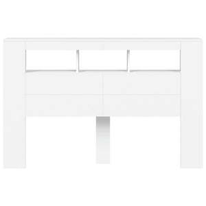 Κεφαλάρι Κρεβατιού με LED Λευκό 160x18,5x103,5 εκ Επεξεργ. Ξύλο - Pakobazaar
