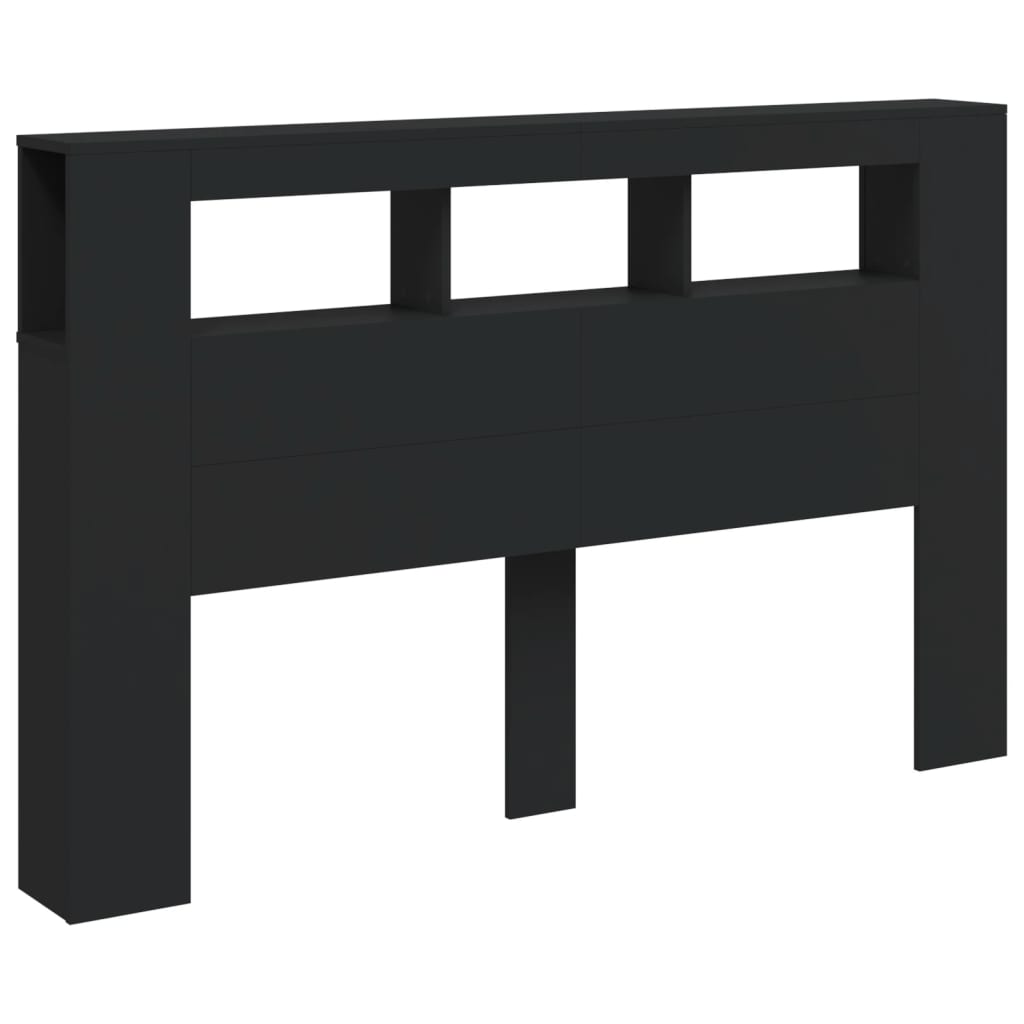 Κεφαλάρι Κρεβατιού με LED Μαύρο 160x18,5x103,5 εκ Επεξεργ. Ξύλο - Pakobazaar