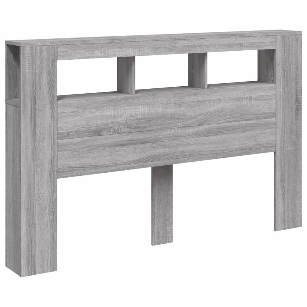 Κεφαλάρι Κρεβατιού με LED Γκρι Sonoma 160x18,5x103,5 εκ - Pakobazaar