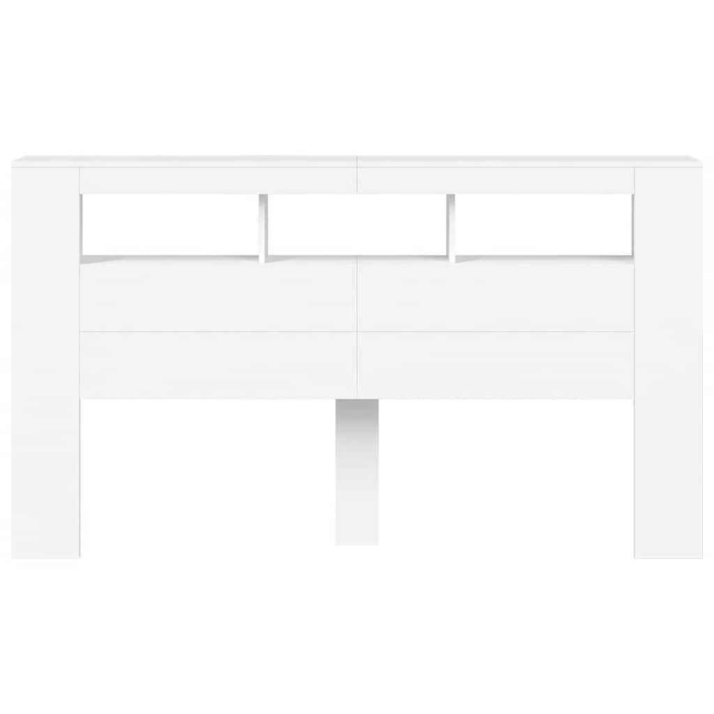 Κεφαλάρι Κρεβατιού με LED Λευκό 180x18,5x103,5 εκ Επεξεργ. Ξύλο - Pakobazaar