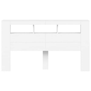 Κεφαλάρι Κρεβατιού με LED Λευκό 180x18,5x103,5 εκ Επεξεργ. Ξύλο - Pakobazaar