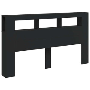 Κεφαλάρι Κρεβατιού με LED Μαύρο 180x18,5x103,5 εκ Επεξεργ. Ξύλο