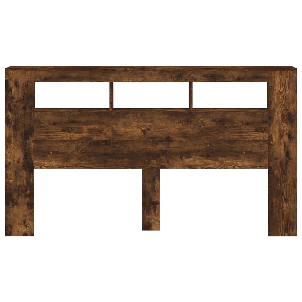 Κεφαλάρι Κρεβατιού με LED Καπνιστή Δρυς 180x18,5x103,5 εκ - Pakobazaar