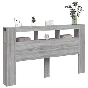 Κεφαλάρι Κρεβατιού με LED Γκρι Sonoma 180x18,5x103,5 εκ - Pakobazaar