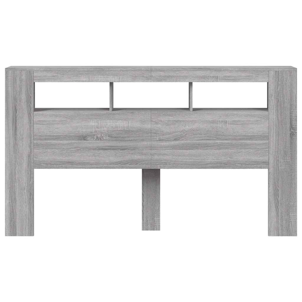 Κεφαλάρι Κρεβατιού με LED Γκρι Sonoma 180x18,5x103,5 εκ - Pakobazaar