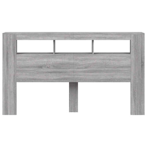 Κεφαλάρι Κρεβατιού με LED Γκρι Sonoma 180x18,5x103,5 εκ - Pakobazaar