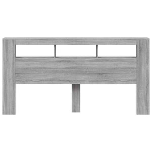 Κεφαλάρι Κρεβατιού με LED Γκρι Sonoma 200x18,5x103,5 εκ - Pakobazaar
