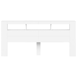Κεφαλάρι Κρεβατιού με LED Λευκό 220x18,5x103,5 εκ Επεξεργ. Ξύλο - Pakobazaar