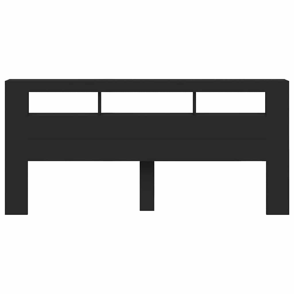 Κεφαλάρι Κρεβατιού με LED Μαύρο 220x18,5x103,5 εκ Επεξεργ. Ξύλο - Pakobazaar