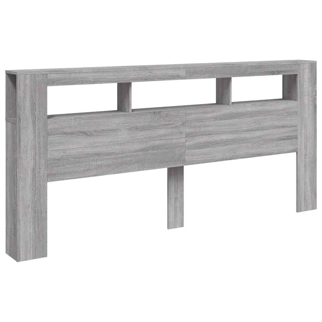 Κεφαλάρι Κρεβατιού με LED Γκρι Sonoma 220x18,5x103,5 εκ - Pakobazaar
