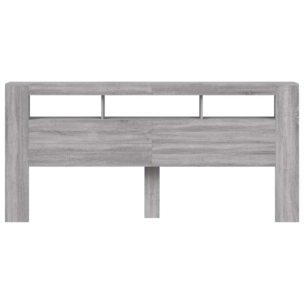 Κεφαλάρι Κρεβατιού με LED Γκρι Sonoma 220x18,5x103,5 εκ - Pakobazaar