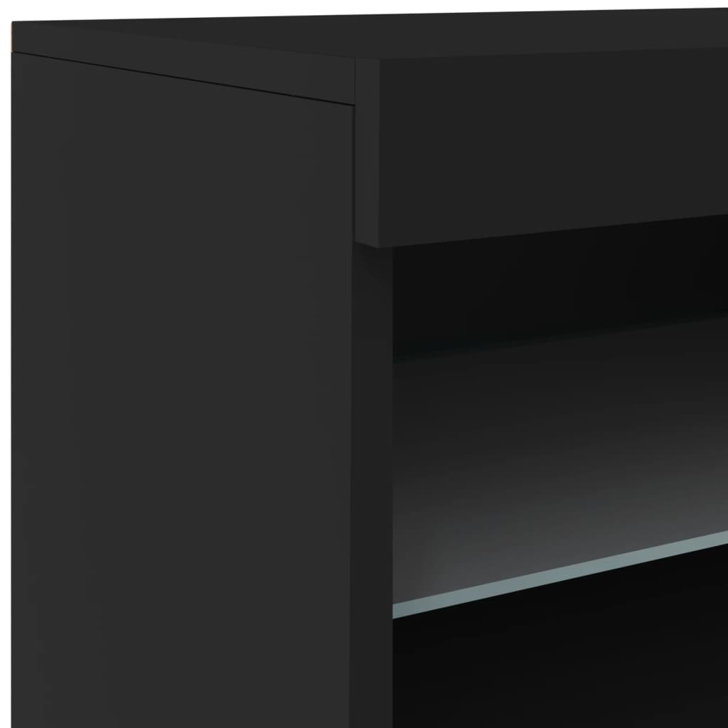 Μπουφές με Φώτα LED Μαύρος 162 x 37 x 67 εκ.