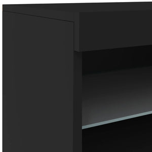 Μπουφές με Φώτα LED Μαύρος 162 x 37 x 67 εκ.