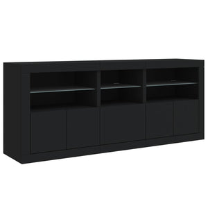 Μπουφές με Φώτα LED Μαύρος 162 x 37 x 67 εκ.