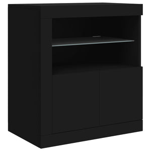 Μπουφές με Φώτα LED Μαύρος 162 x 37 x 67 εκ.