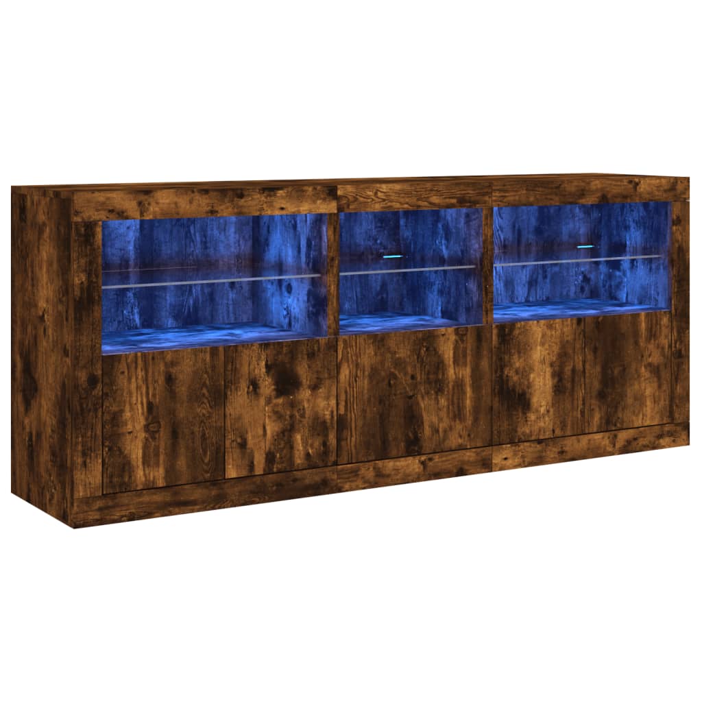 Ντουλάπι με LED Καπνιστή Δρυς 162x37x67 εκ. - Pakobazaar