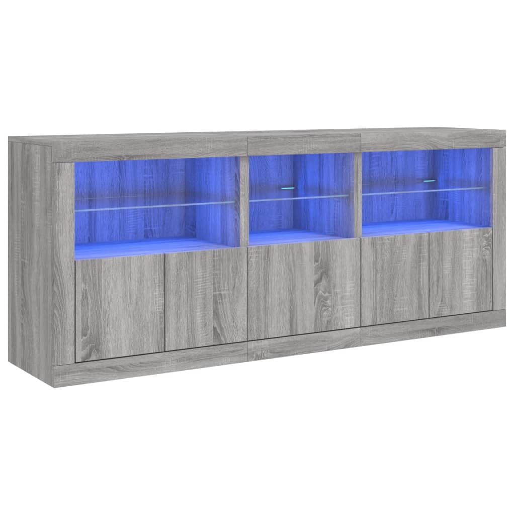 Μπουφές με LED Γκρι Sonoma 162x37x67 εκ.