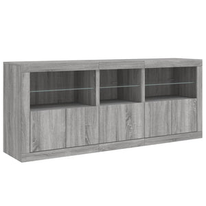 Μπουφές με LED Γκρι Sonoma 162x37x67 εκ.