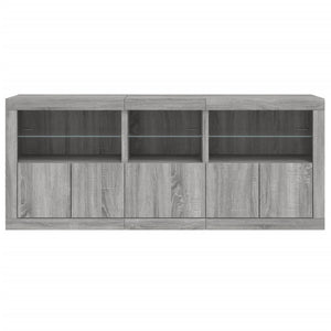 Μπουφές με LED Γκρι Sonoma 162x37x67 εκ.