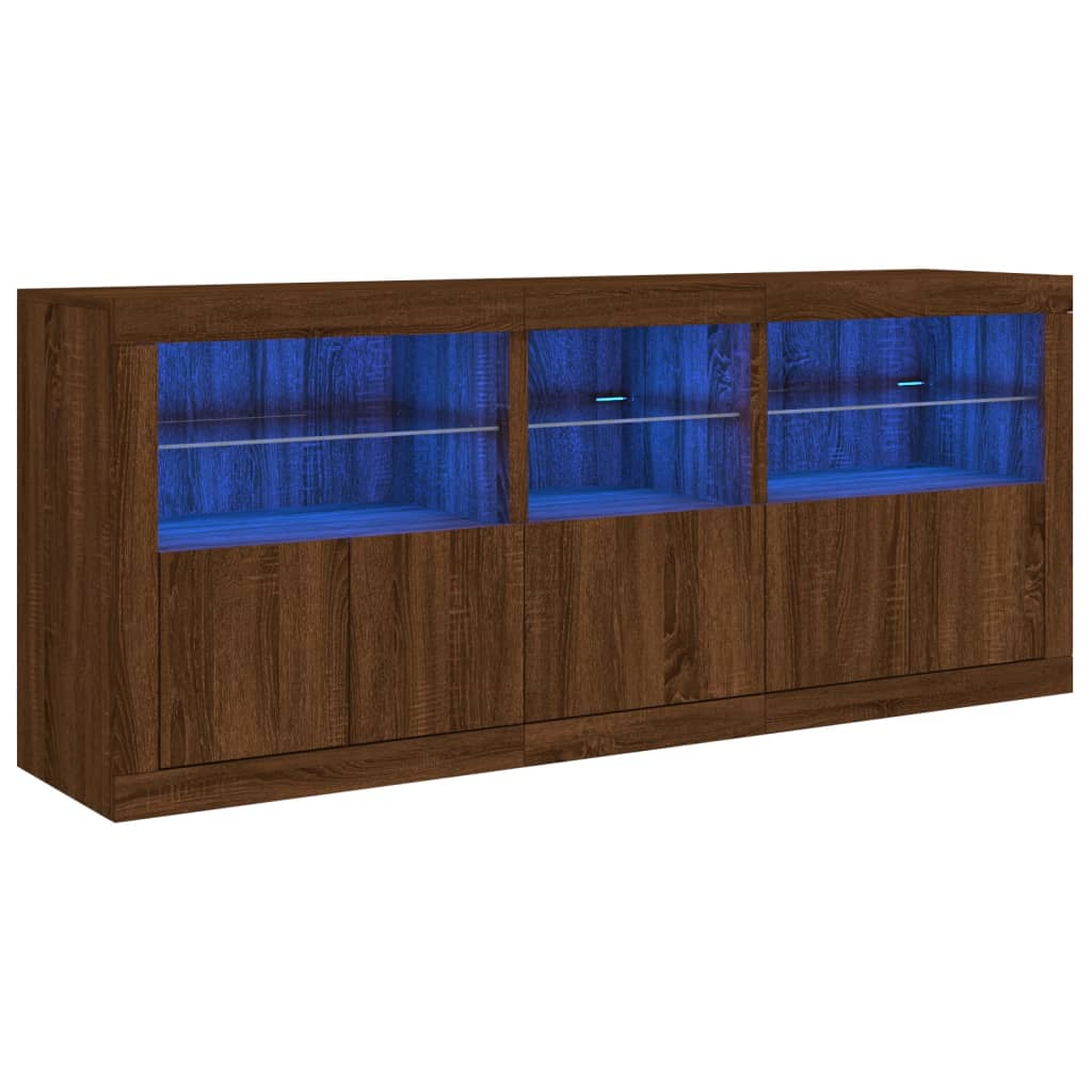 Ντουλάπι με LED Καφέ Δρυς 162x37x67 εκ.