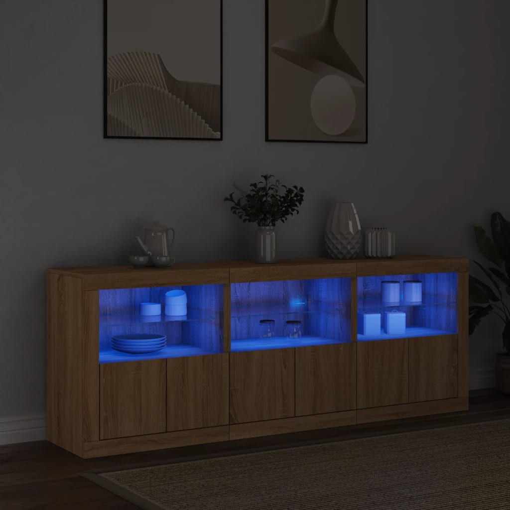 Ντουλάπι με LED Sonoma Δρυς 181,5x37x67 εκ.