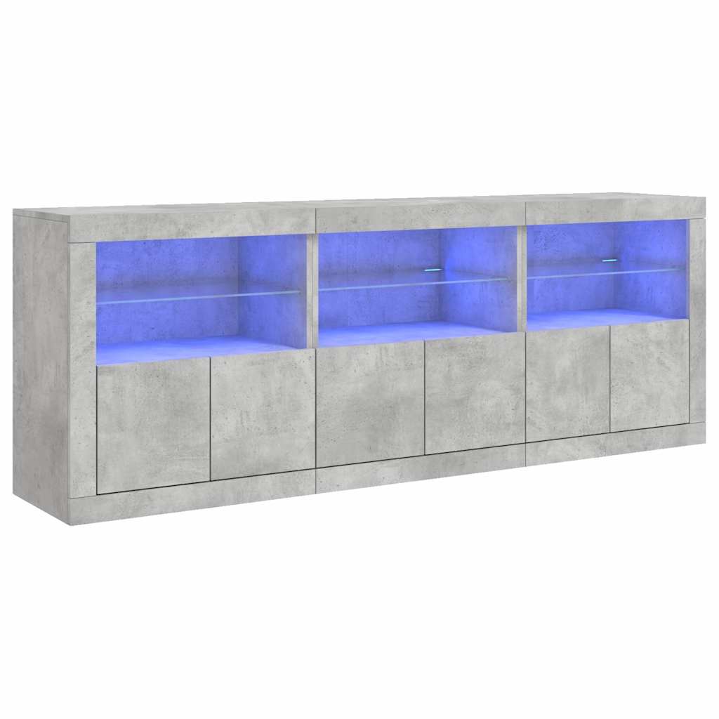 Ντουλάπι με LED Γκρι Σκυροδέματος 181,5x37x67 εκ.